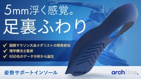 【世界累計50,000個突破*】運動のプロが開発。足裏&ldquo;ふわり&rdquo;の3Dインソール