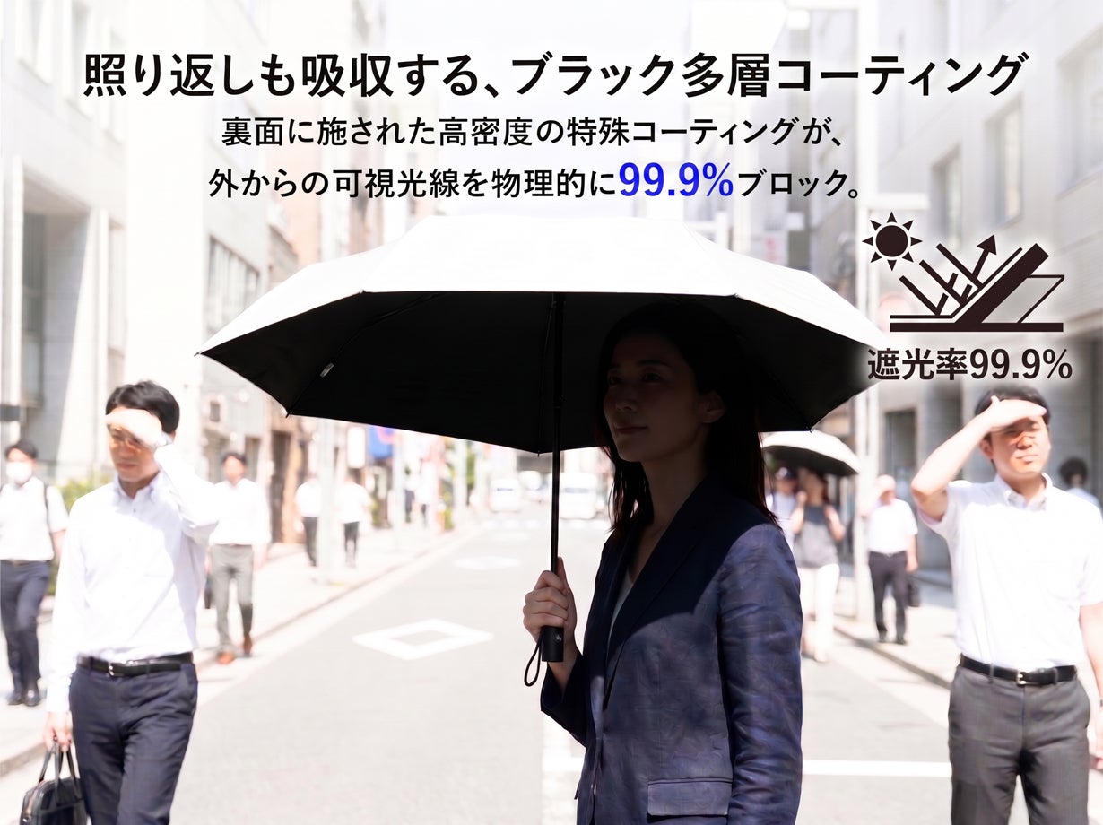 猛暑を生き抜く「持ち歩くクーラー」。遮熱性-14℃の圧倒的防壁傘
