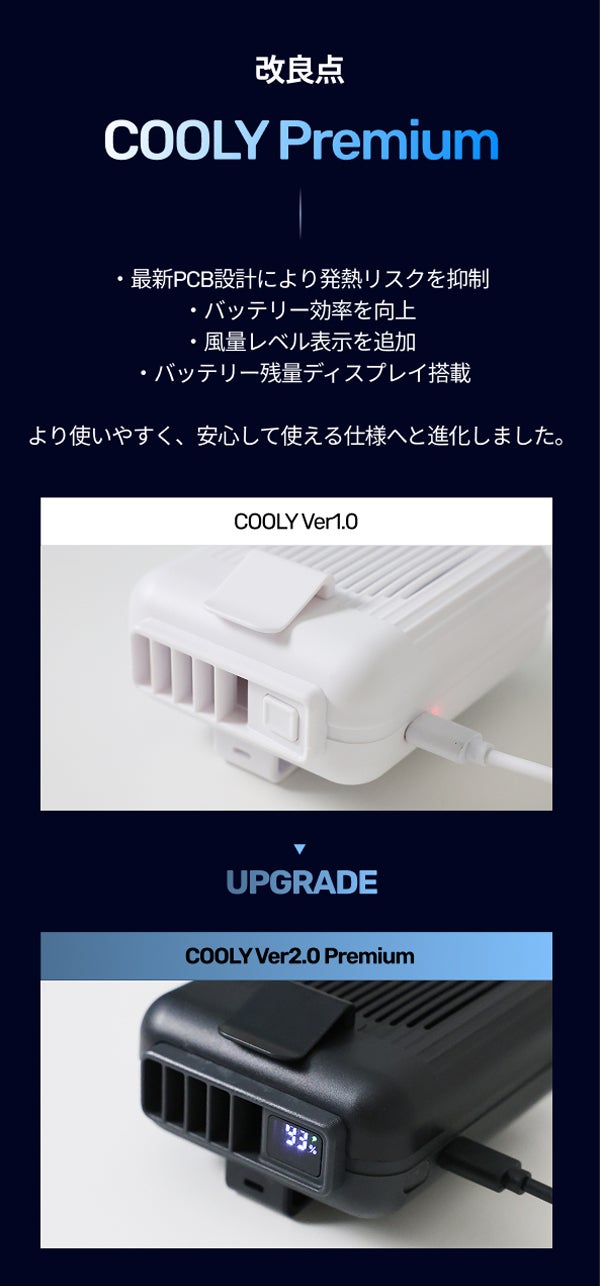 さらに進化！背中から冷やす、ハンズフリー腰掛けファン！【COOLY