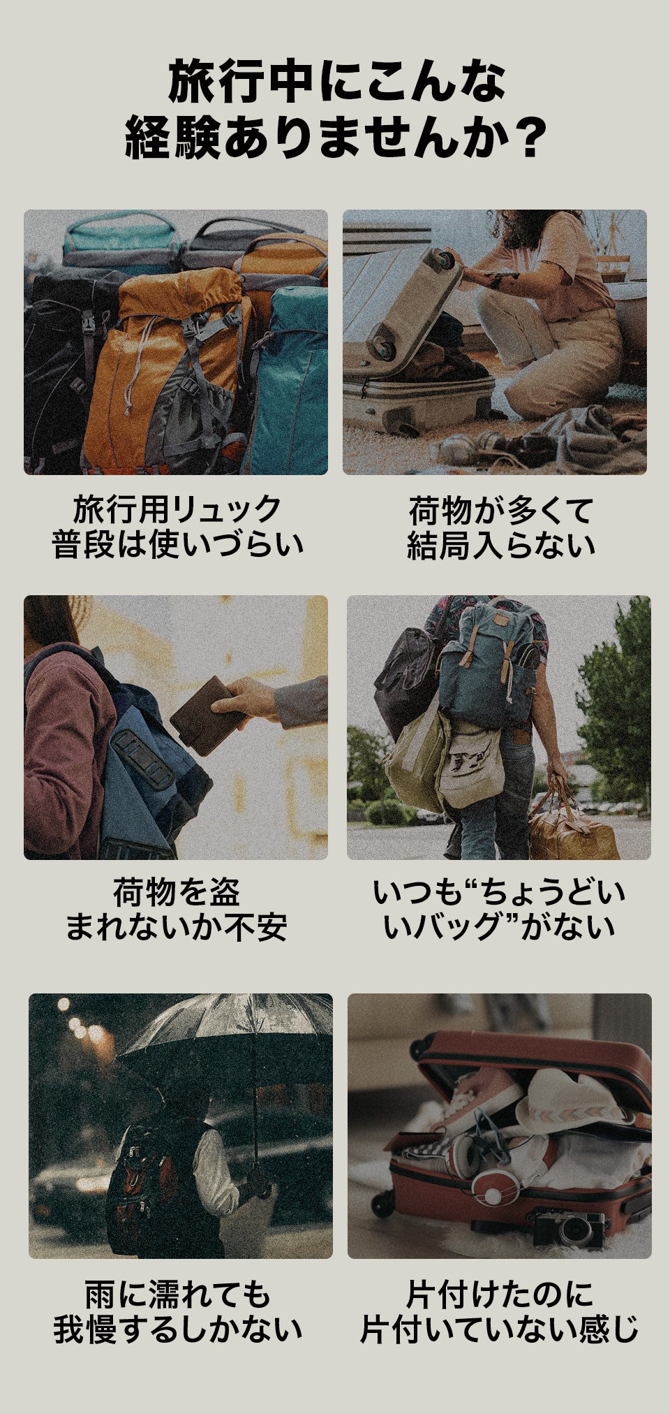 zipack5】5WAY仕様！圧縮・防犯・撥水を備えた多機能旅行バッグ