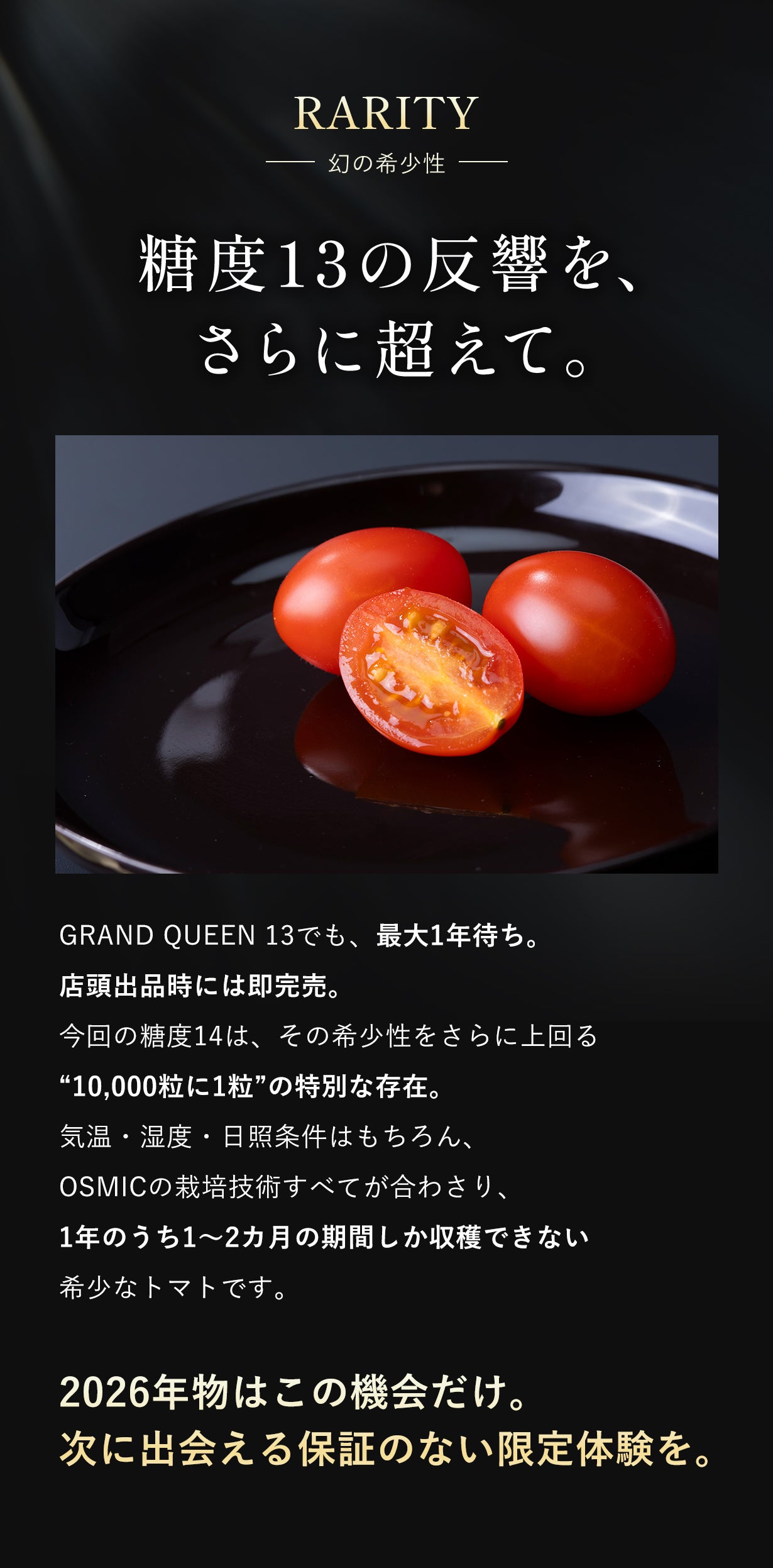 10,000粒に1粒の特別】※ミシュランシェフも唸る オスミック トマト14度