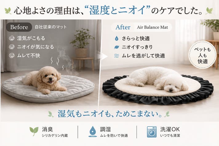 大切な人のそばに。気になるニオイとムレを抑えるエアーバランスマット