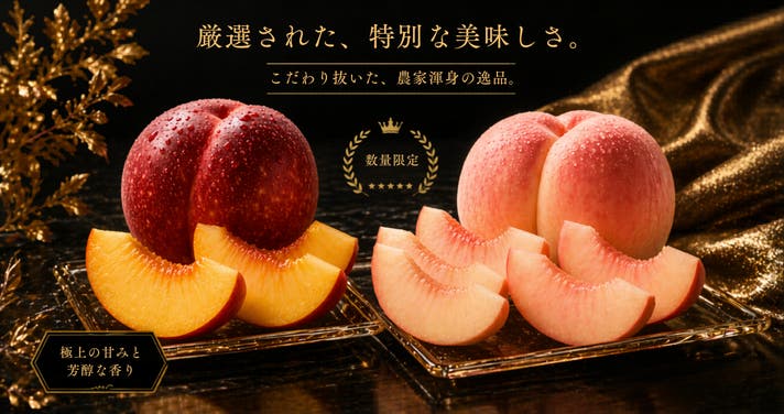 糖度保証】山梨直送｜木の先端で育った 秘伝の 桃＆名人が育てた幻の