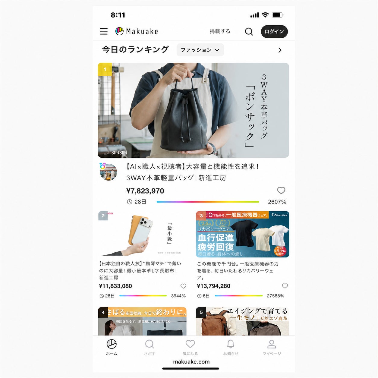 売約済み　参考品 Makuake｜【AI×職人×視聴者】大容量と機能性を追求！3WAY本革軽量