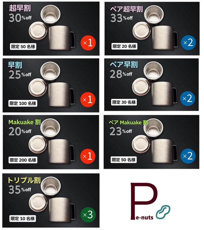  20周年記念 チタン製折りたたみカップ（限定ノベルティ） 淹れる・蒸らす・飲む】純チタン製マグカップ第2弾！蓋、茶こし付で