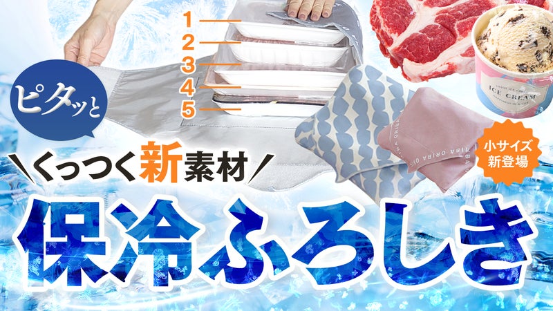 【保冷ふろしき｜大小２サイズ展開】お肉お弁当アイス、これ１枚で冷たさキープ。