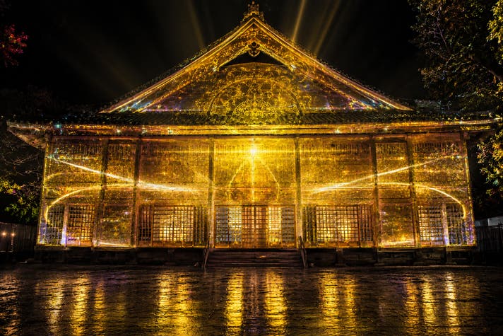 立花幻想夜・福厳寺 プロジェクションマッピング｜マクアケ