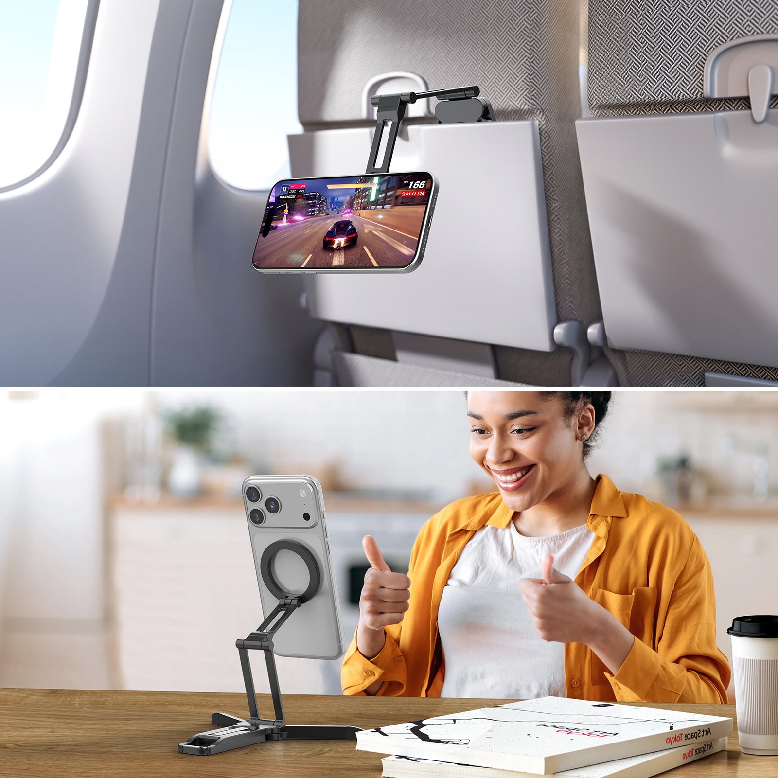 360°回転＆高さ調整自在！撮りたいアングルを叶え、スマホ格上げ多機能