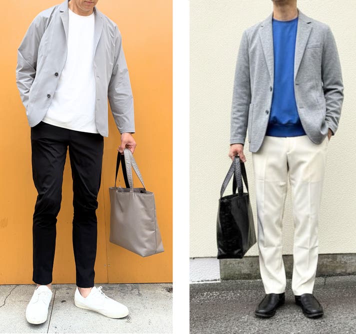40代からの、快適ウエア 『涼感グレーの軽量ストレッチセットアップ