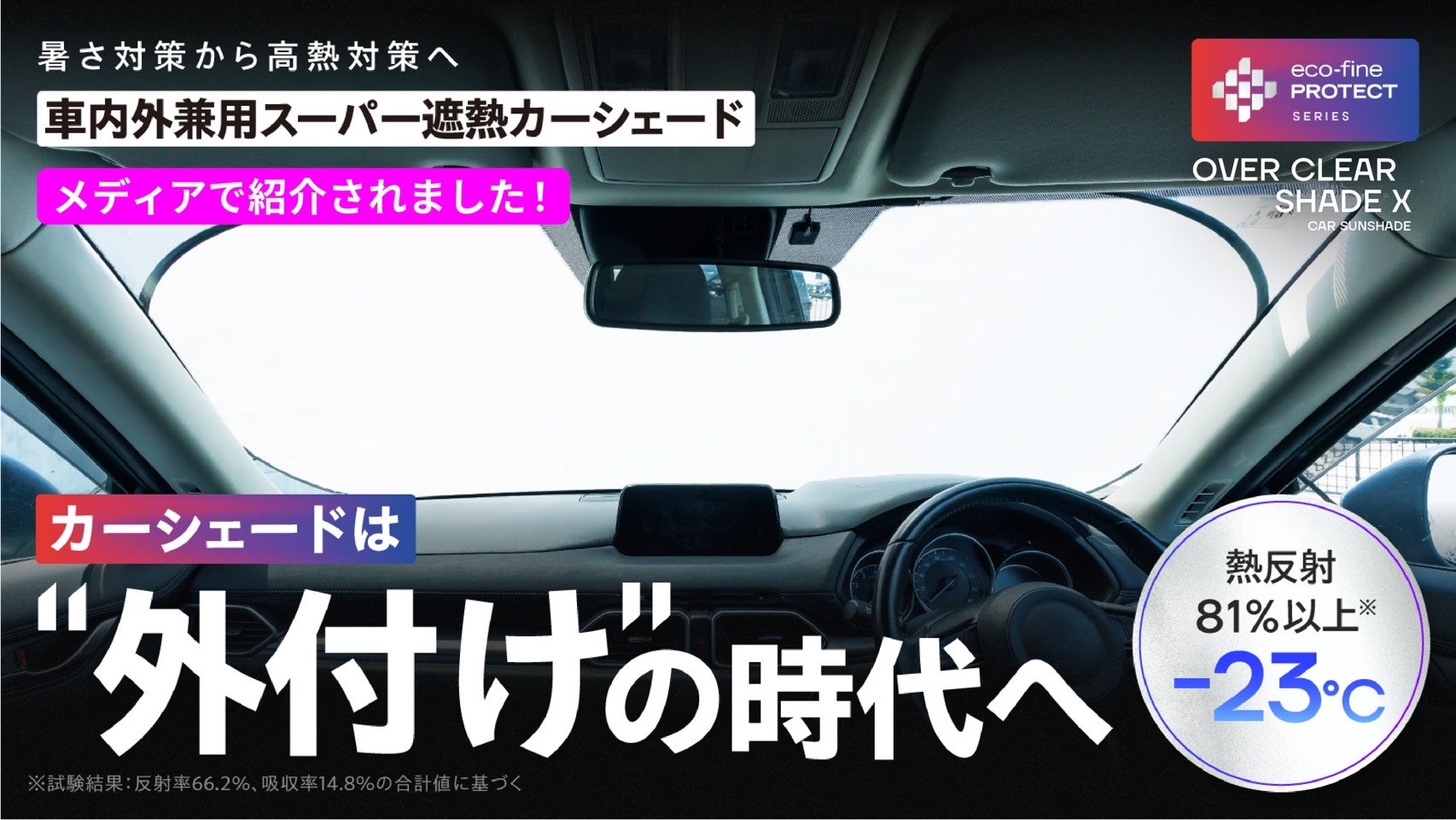 車内外兼用】フロントガラスを熱するな！70℃の暑さに抗う独自技術の遮