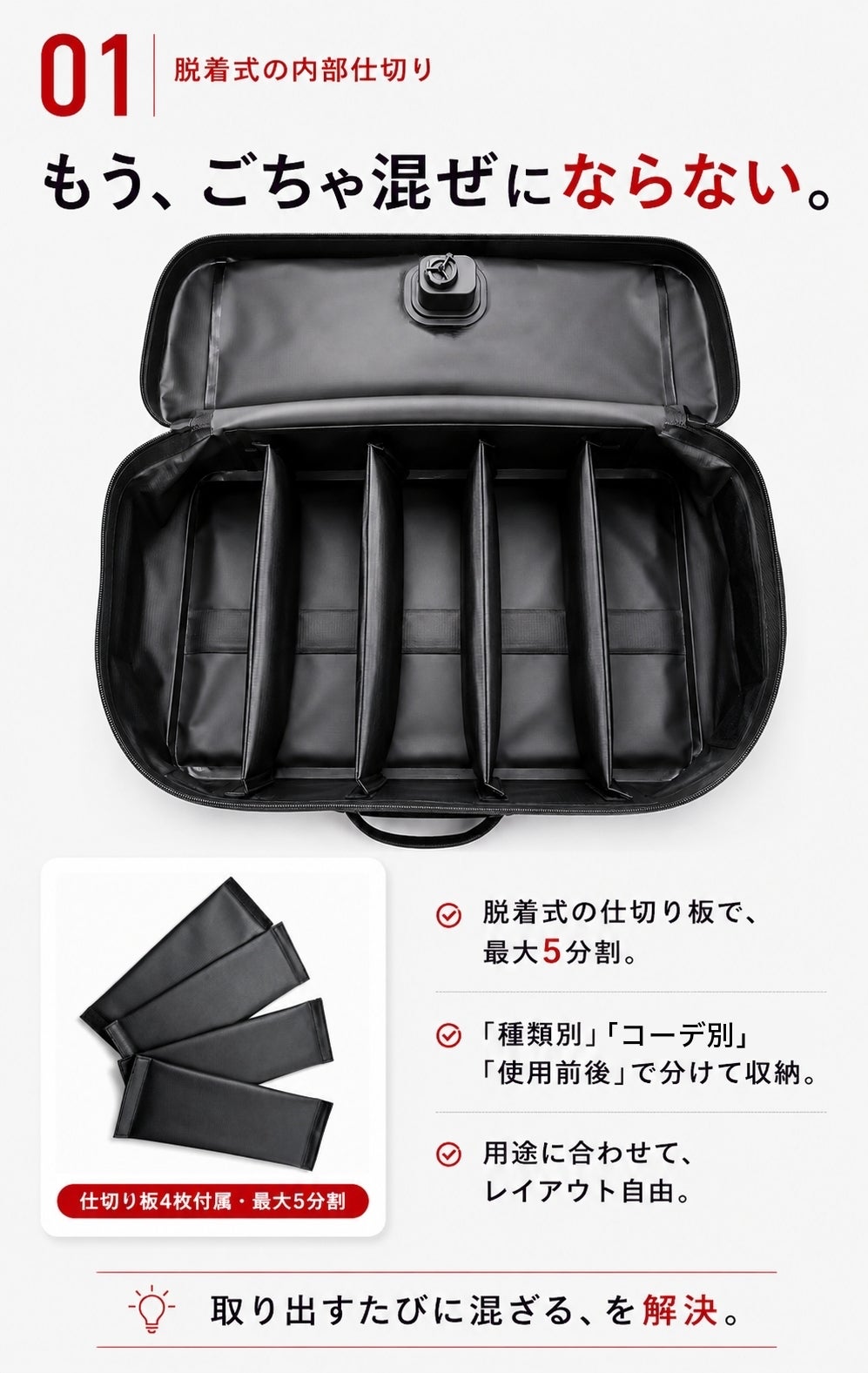 電動圧縮×最大5分割。詰め込む圧縮から、整える圧縮へ。新構造の旅行用