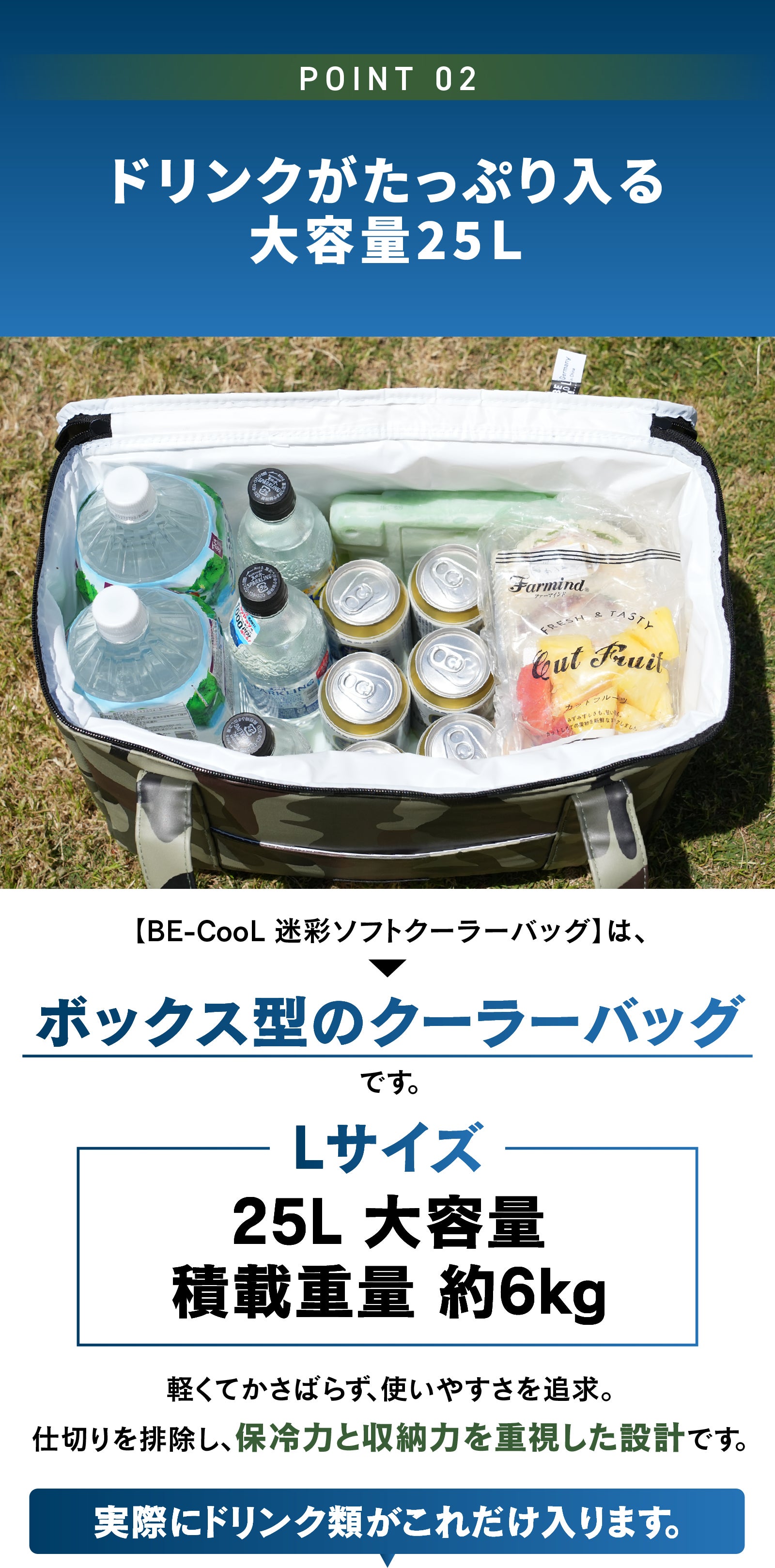 炎天下でも12時間後に9.1℃】夕方まで氷が残る。ドイツ設計迷彩クーラー