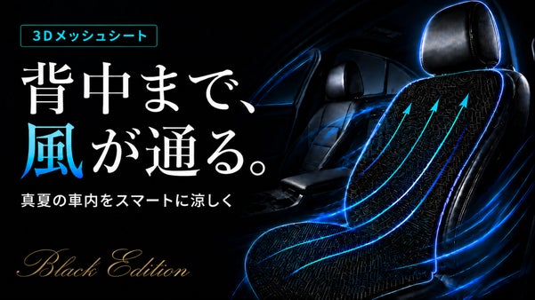 【新ブラック登場】夏のドライブも蒸れずに快適！通気性＆洗えるカーシートクッション