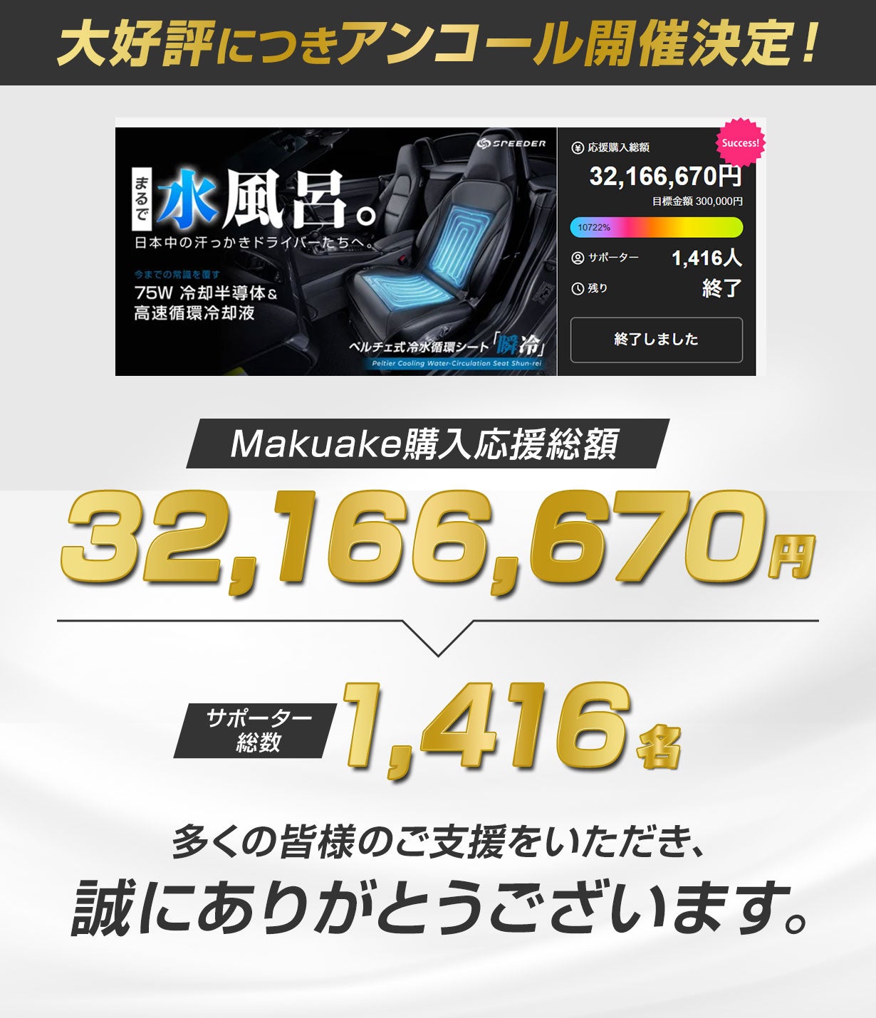 アンコール】運転中の背中に冷蔵庫！75W半導体＆水循環で圧倒的に