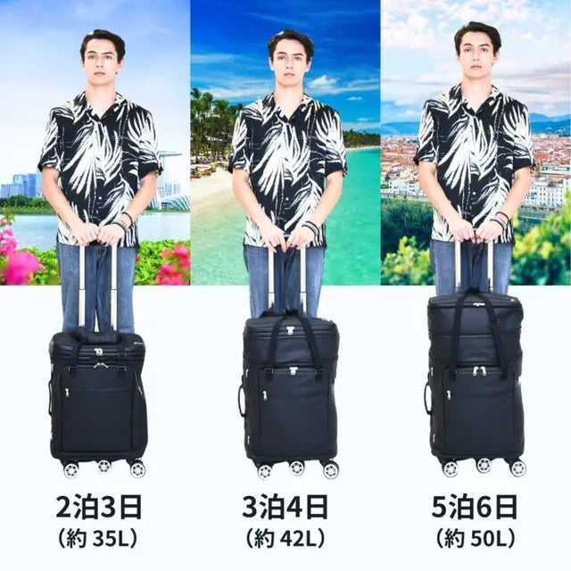 3段階拡張可能キャリーケース　リュックも可　新品TRIPLUS 機内持ち込みから5泊まで！変幻自在の多機能スーツケースTRIPLUS【第2