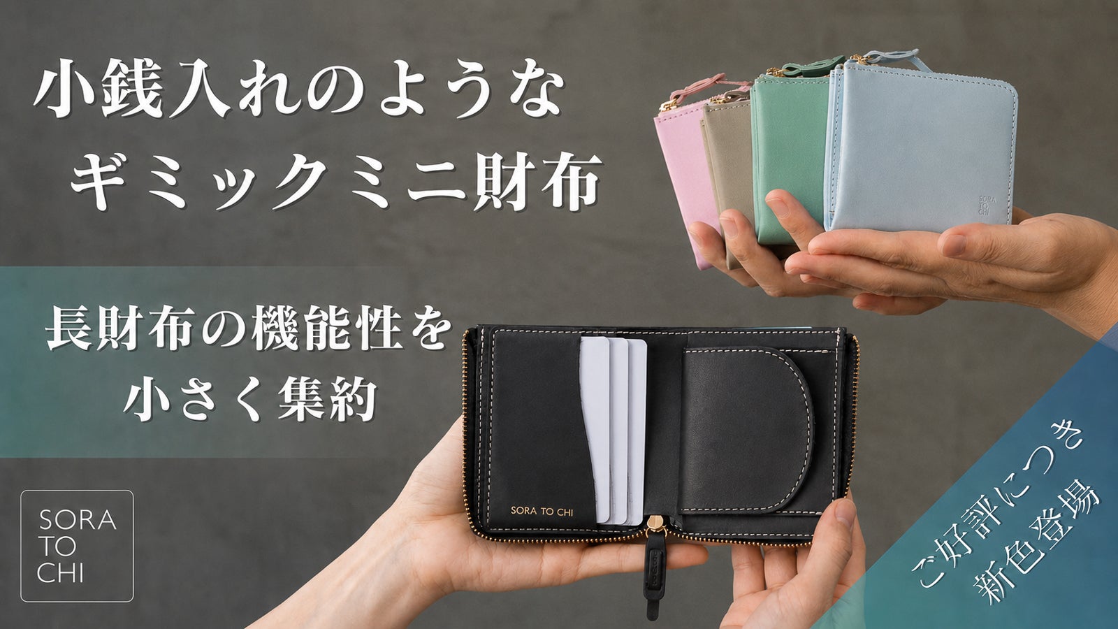 新色第二弾！】まるで小銭入れのようなコンパクト財布。手元から、身軽