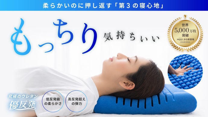エムリリー最新作【210個が独立して動く】寝返るたび頭にフィットする優反発ピロー