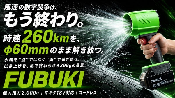 風速の数字競争は、もう終わり。風の太さで勝負する時速260kmのFUBUKI