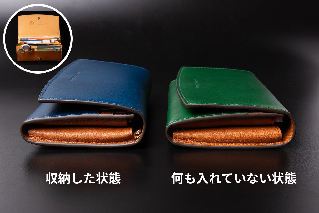 【総革・ハンドメイド】本革長財布＆小銭入れセット（ダークグリーン） 本物は、語らずとも伝わる。流行ではなく、品質を選ぶ。本物を知る
