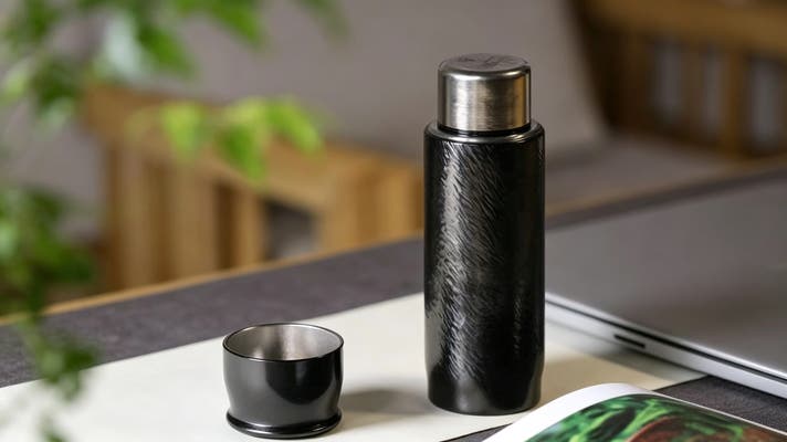 千回の打鍛錬が生む芸術的質感。職人手打ち純チタンボトル＆高級感