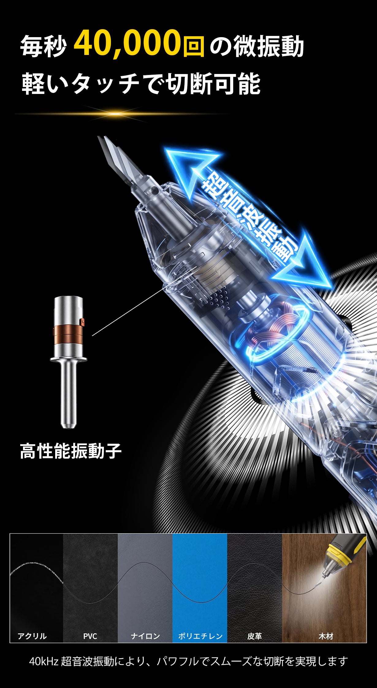 AI追従×強力冷却ファン！熱を抑えてサクサク切れるコードレス超音波