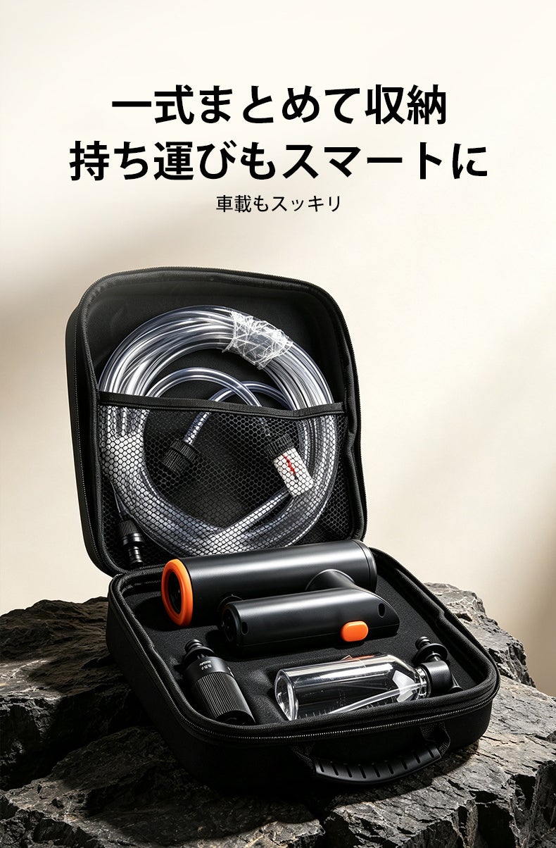 片手で使える超コンパクト設計！5つの水流と泡洗浄に対応した