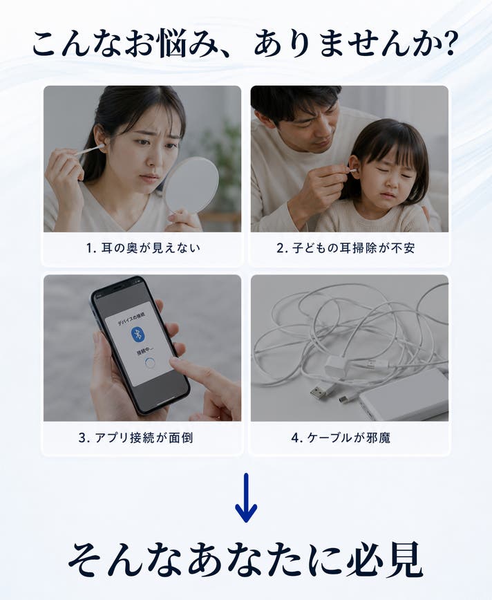 見える化で変わる、耳ケアの新常識。スクリーン付きスマート耳かき