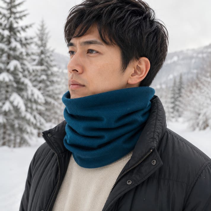 100%カシミヤ】鼻まで覆えるハイカットネックウォーマー＆2重巻き