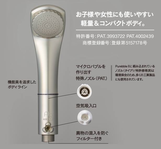 Purebble II シャワーヘッド シャンパンゴールド 新品未使用 マイクロバブルシャワー ピュアブルⅡ | Purebble