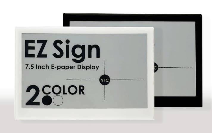 スマホで表示とリンク先を変更。電池不要の7.5インチ電子ペーパーEZ