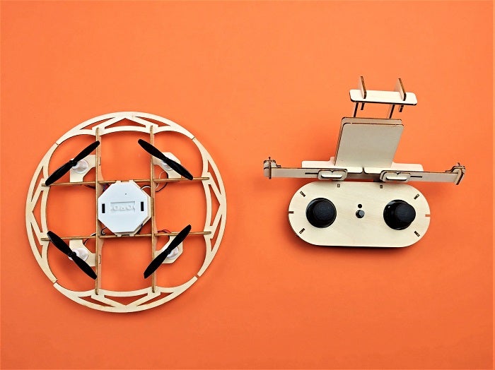 WOODEN DIY DRONE 組み立て式 木製ホビードローン 自分で組み立てて飛ばそう！空撮やプログラミングもできる木製