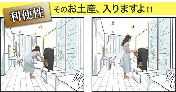 スーツケースのジレンマが解決Rolluxでもうサイズ選びに悩みません！ 2段式 スーツケースのジレンマが遂に解決！Rolluxでもうサイズ選びに