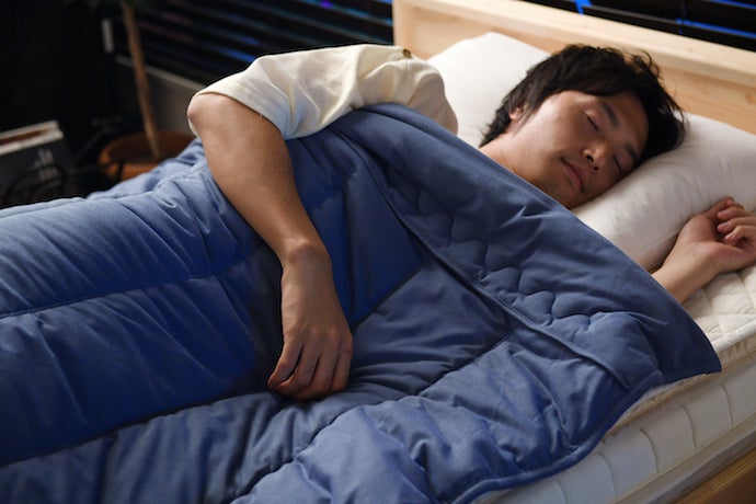 ふとん ランドリエ 合繊掛けふとん （シングルロング）150x210cm ブルー