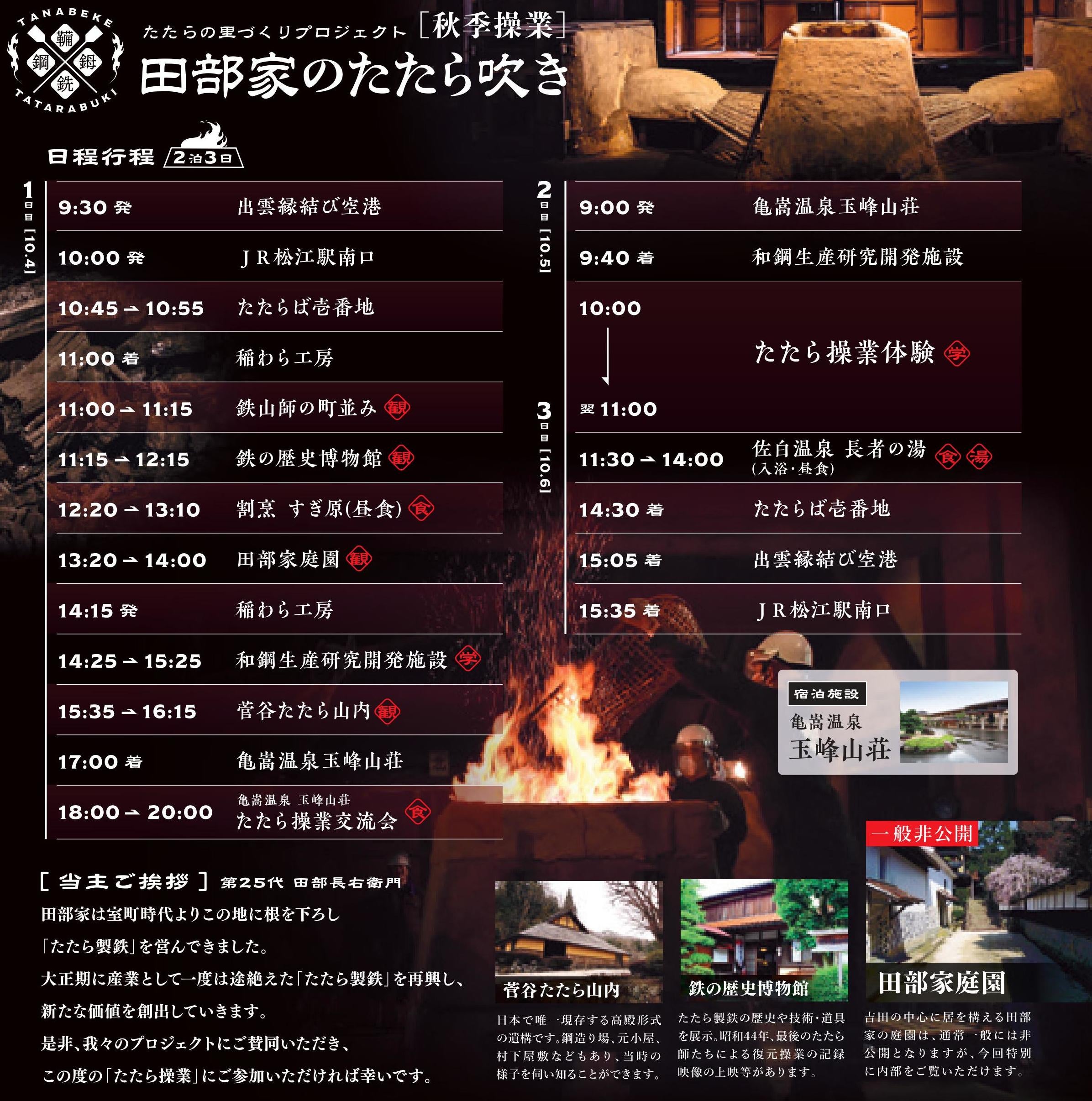 日本刀の原材料「玉鋼」を生み出す。田部家たたら吹き2019年秋季操業