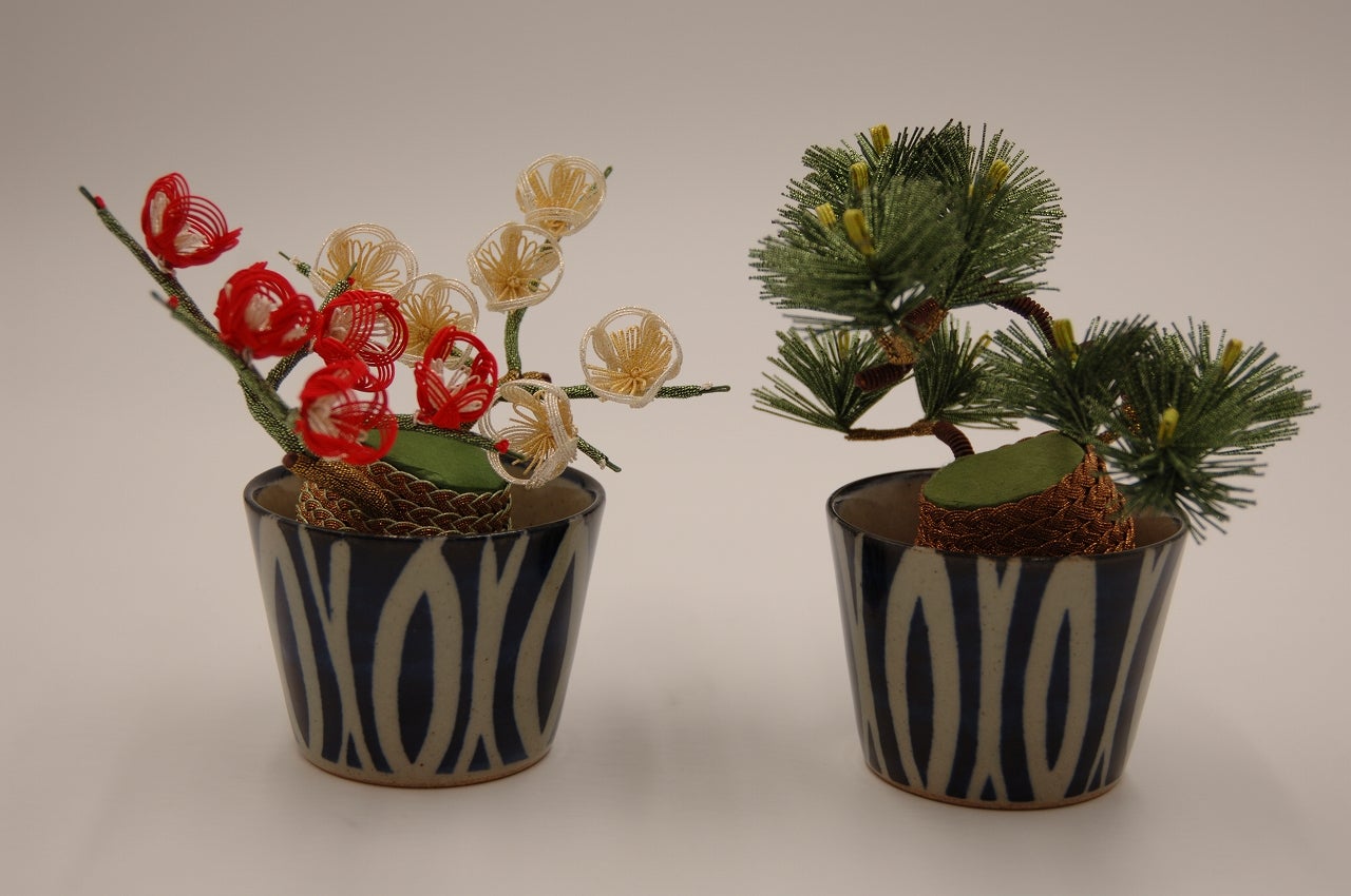 盆栽水引アート×益子焼】熟練の職人が結ぶ！和モダン水引盆栽をあなた