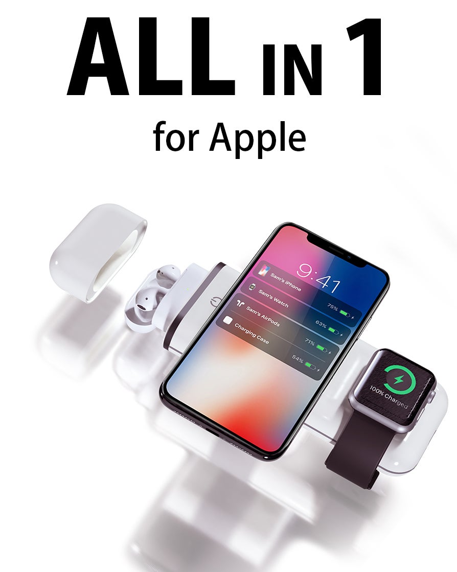 AIR ALLY モバイルバッテリー　オールインワン Amazon.co.jp: Ego All-in-1 for Apple 10000mAh 無線モバイル