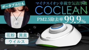 マイナスイオンの力で花粉・PM2.5を除去！2WAY車載空気清浄機COCLEAN