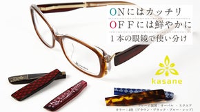 特許技術の機構を使用！オンリーワンのメガネをつくる。付け替え式メガネkasane