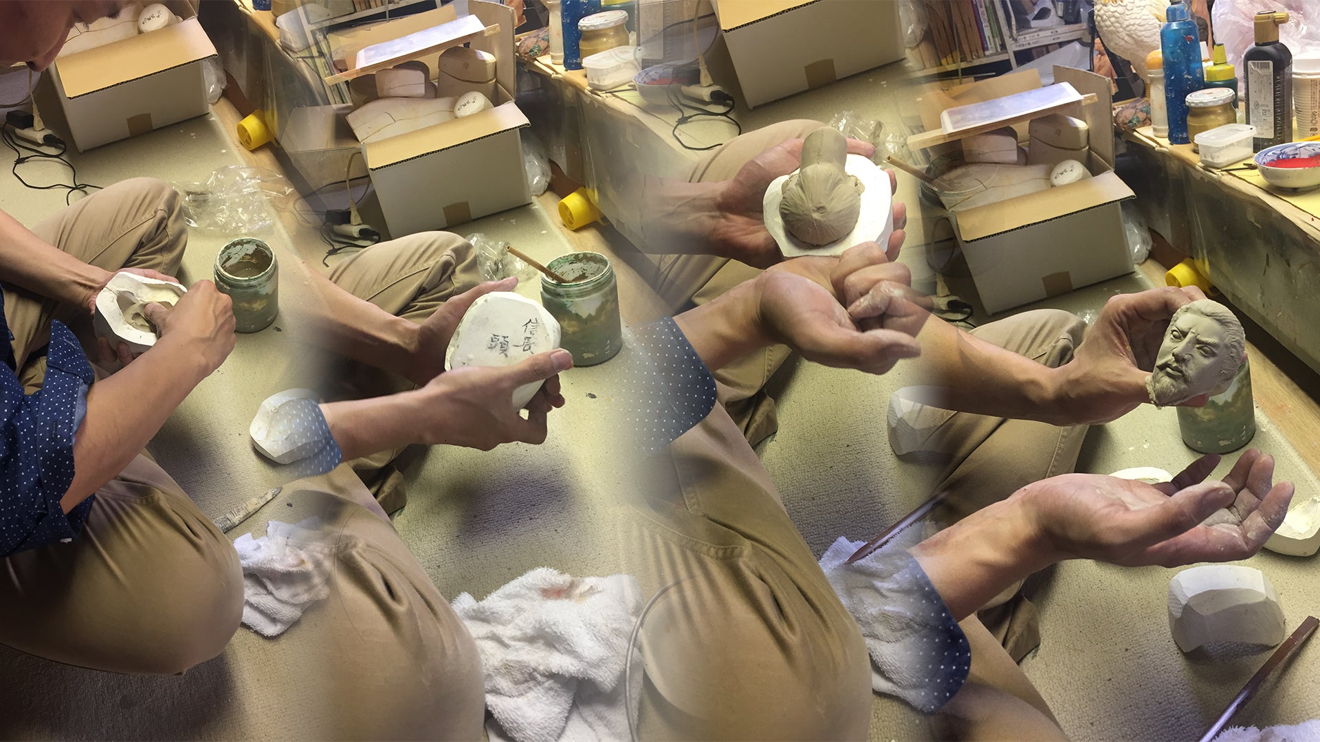 祝鶴】博多人形 おひな様 小副川祐二作 陶器製 桐の箱入り 博多人形