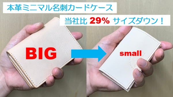 当社比２９％サイズダウン！本革ミニマル名刺カードケース「dolce」