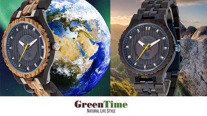 ソーラー式電池で実現した、エコロジーの完成形！木製腕時計GreenTime