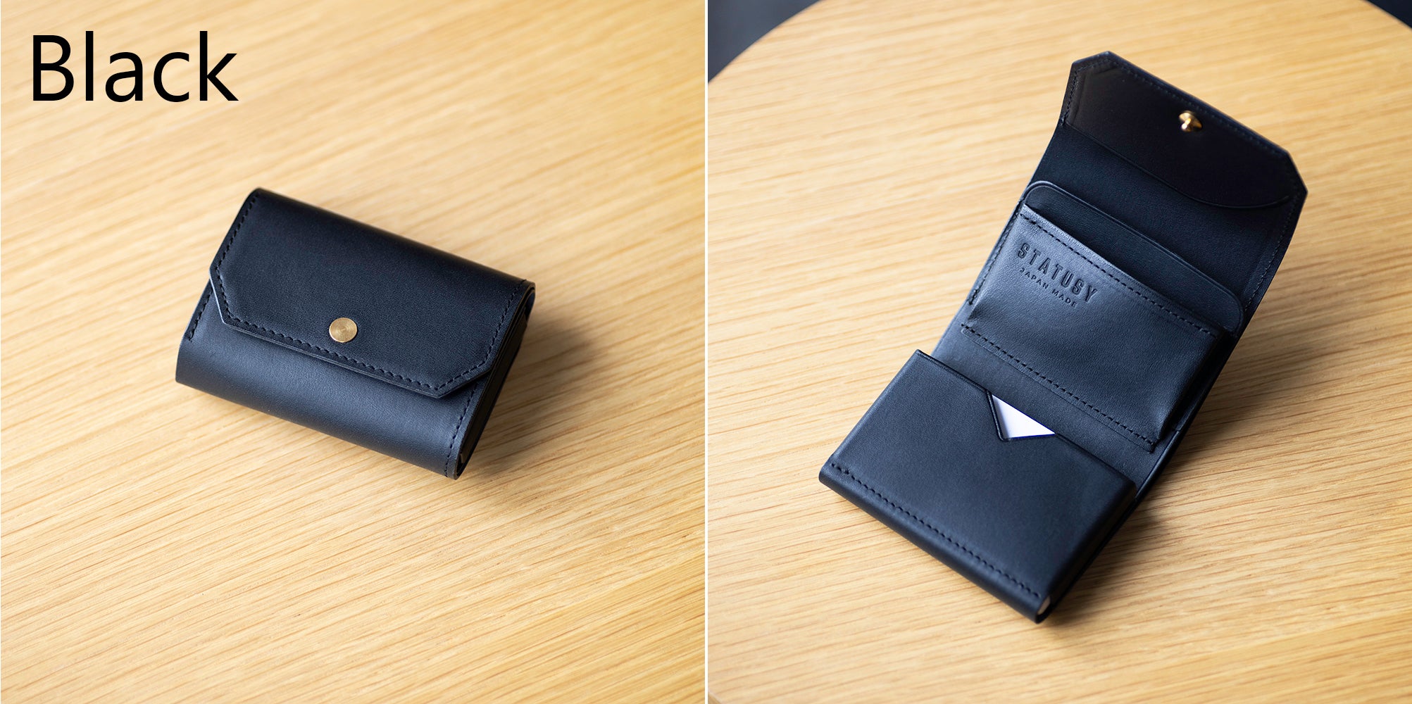 STATUSY イルモード mini ブラック 最小を目指した長財布 il modo （イルモード） – 革財布・革小物
