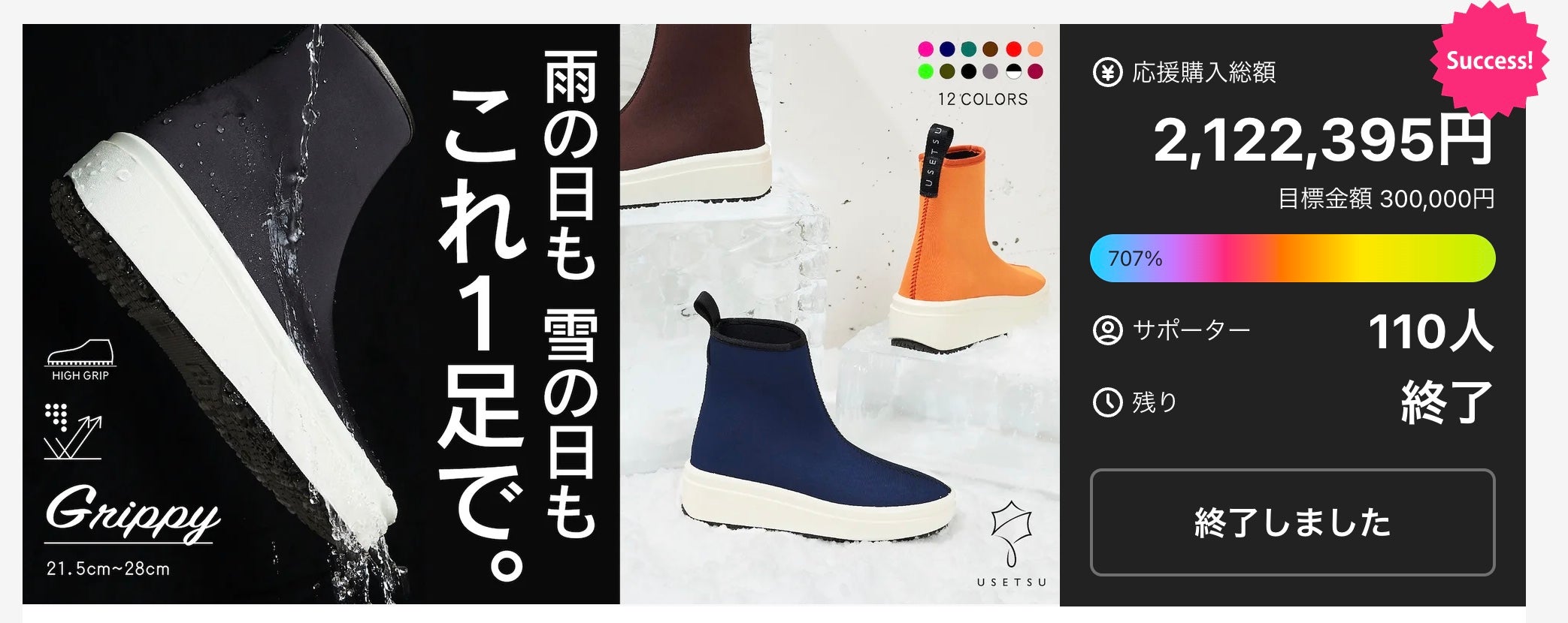 Makuakeプロジェクト開始決定！】進化した防水性能と防滑性能。天候に