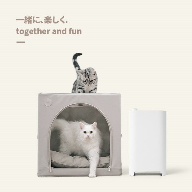 お風呂上りのペットをいつものハウスに入れるだけ！ペットも飼い主も