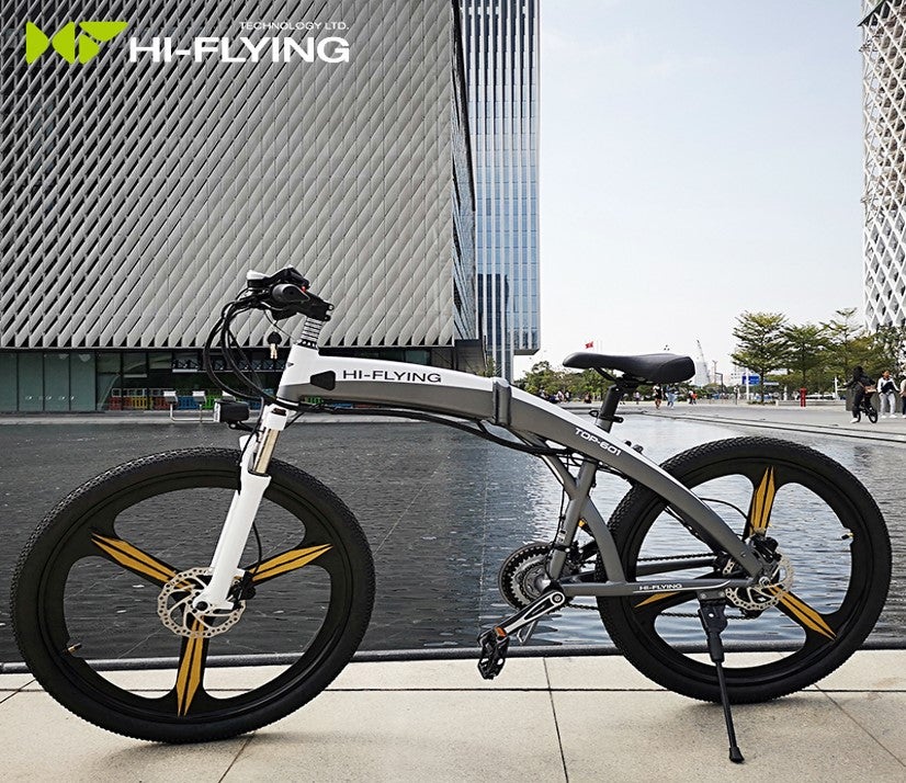 公道走行可能！電動自転車　hi-flying 空飛ぶ自転車？持ち運べる大人のタフ＆ワイルド！折りたたみ式【電動